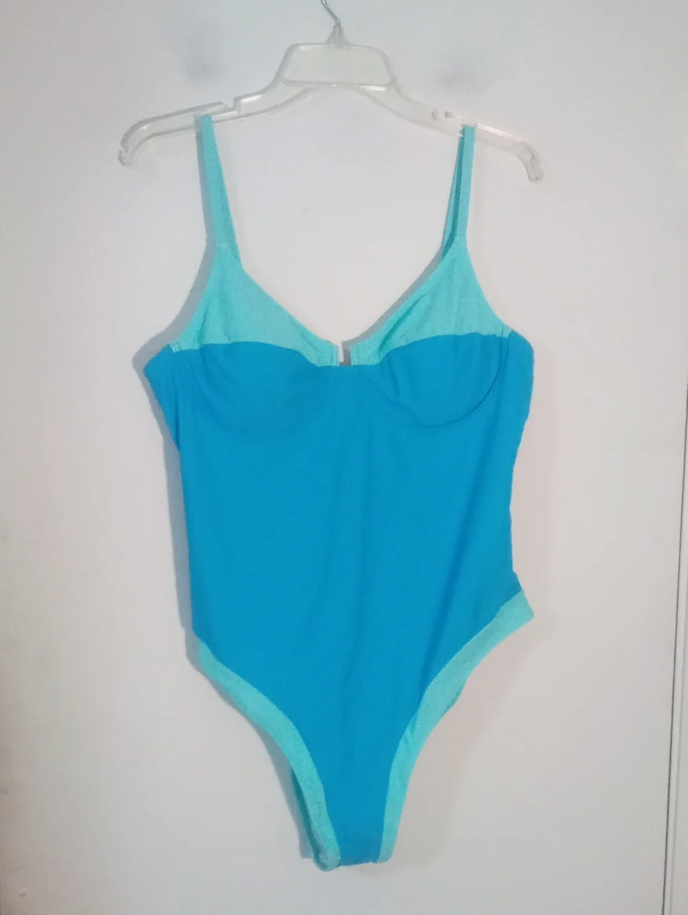 Aqua Two-Tone Blue One-Piece Swimsuit